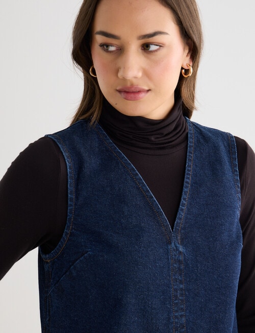 Denim Republic Sleeveless Shift Dress, Inky Blue product photo View 04 L