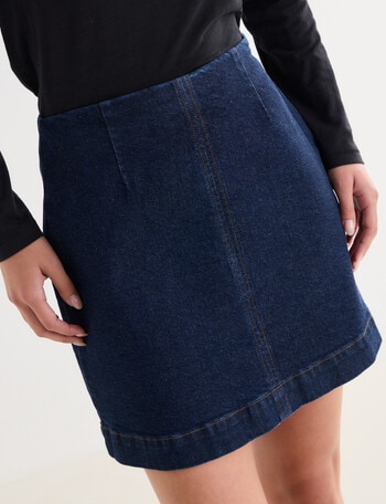 Denim Republic Mini Skirt, Inky Blue product photo