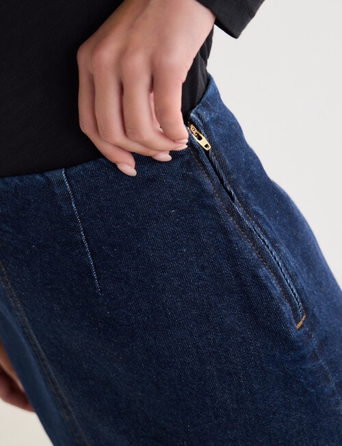 Denim Republic Mini Skirt, Inky Blue product photo View 04 L