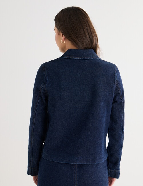 Denim Republic Cropped Patch Pocket Jacket, Inky Blue product photo View 02 L