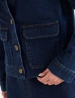 Denim Republic Cropped Patch Pocket Jacket, Inky Blue product photo View 05 S