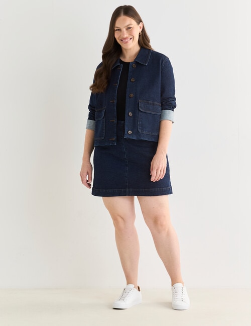 Denim Republic Cropped Patch Pocket Jacket, Inky Blue product photo View 13 L