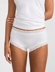 Jockey Parisienne Cotton Boyleg Brief, White product photo View 03 S