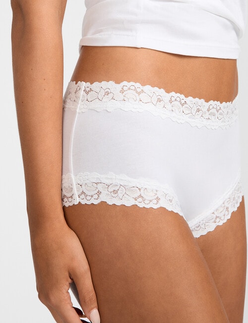 Jockey Parisienne Cotton Boyleg Brief, White product photo View 04 L