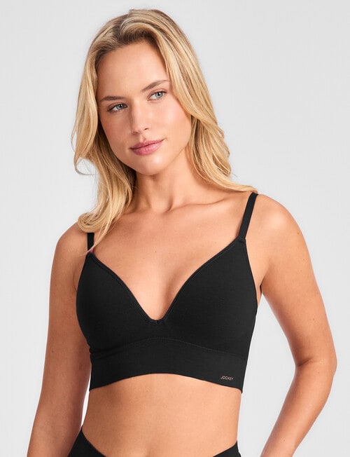 Jockey Skimmies Modal Long Line Bra, Black product photo View 03 L