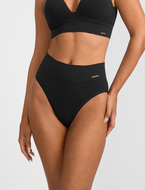 Jockey Skimmies Modal Hi Cut Brief, Black product photo View 03 L