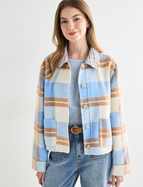 Zest Contrast Check Jacket, Blue Check product photo