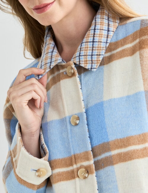 Zest Contrast Check Jacket, Blue Check product photo View 06 L