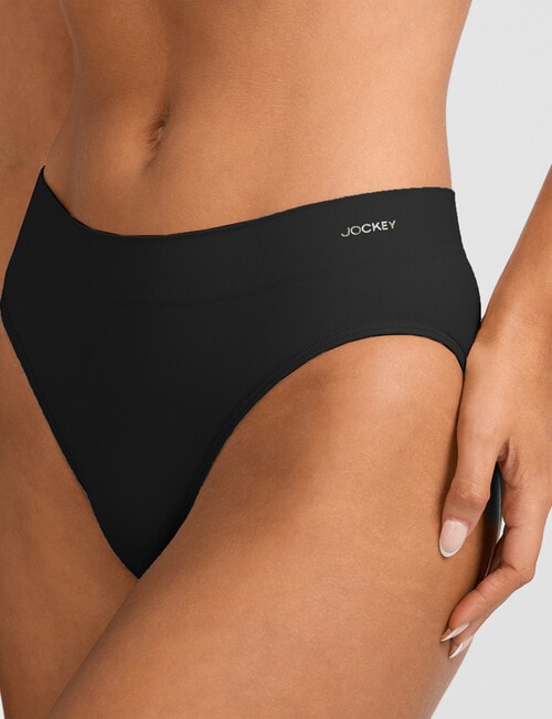 Jockey Skimmies Smooth Hi Cut Brief, Black product photo View 05 L