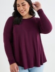 Bodycode Curve Boxy Long Sleeve Tee, Cherry Lacquer product photo
