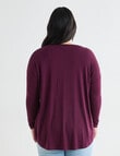 Bodycode Curve Boxy Long Sleeve Tee, Cherry Lacquer product photo View 02 S