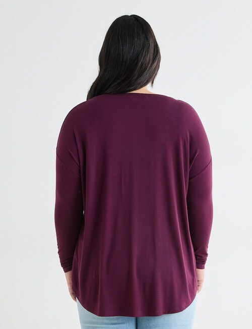 Bodycode Curve Boxy Long Sleeve Tee, Cherry Lacquer product photo View 02 L
