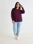 Bodycode Curve Boxy Long Sleeve Tee, Cherry Lacquer product photo View 03 S