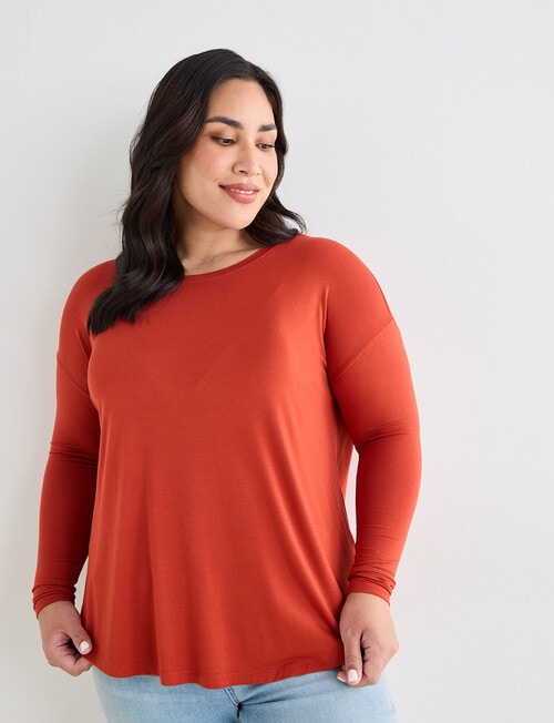 Bodycode Curve Boxy Long Sleeve Tee, Intense Rust product photo