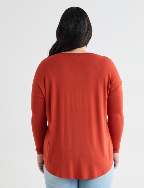 Bodycode Curve Boxy Long Sleeve Tee, Intense Rust product photo View 02 L