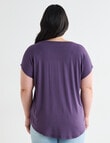 Bodycode Curve Boxy Short Sleeve Tee, Grape product photo View 02 S