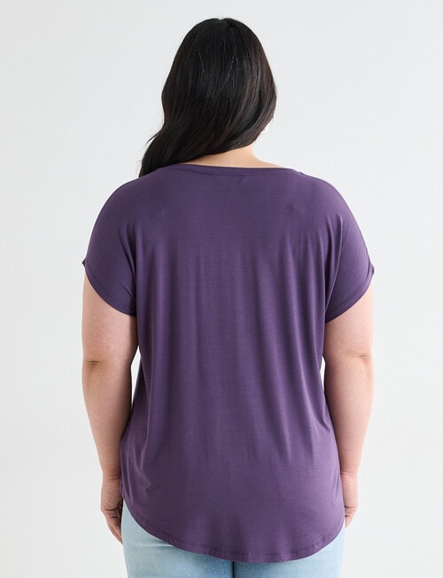 Bodycode Curve Boxy Short Sleeve Tee, Grape product photo View 02 L