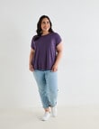 Bodycode Curve Boxy Short Sleeve Tee, Grape product photo View 03 S