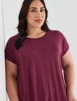 Bodycode Curve Boxy Short Sleeve Tee, Damson product photo