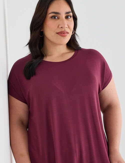 Bodycode Curve Boxy Short Sleeve Tee, Damson product photo