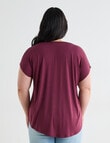 Bodycode Curve Boxy Short Sleeve Tee, Damson product photo View 02 S