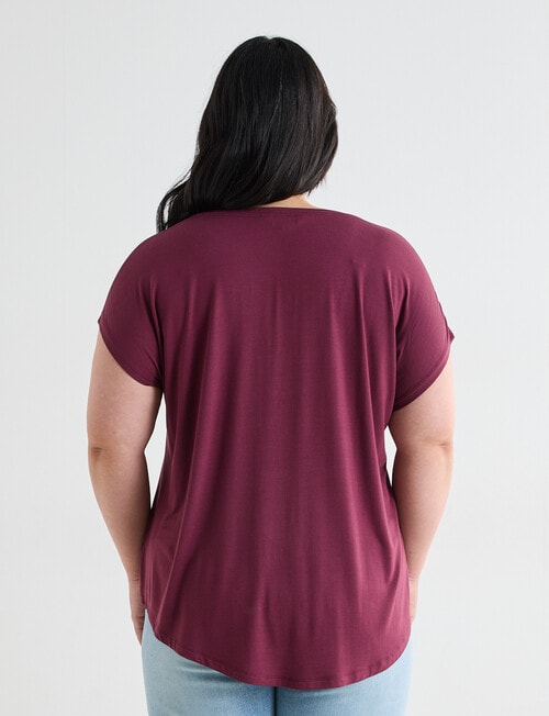 Bodycode Curve Boxy Short Sleeve Tee, Damson product photo View 02 L