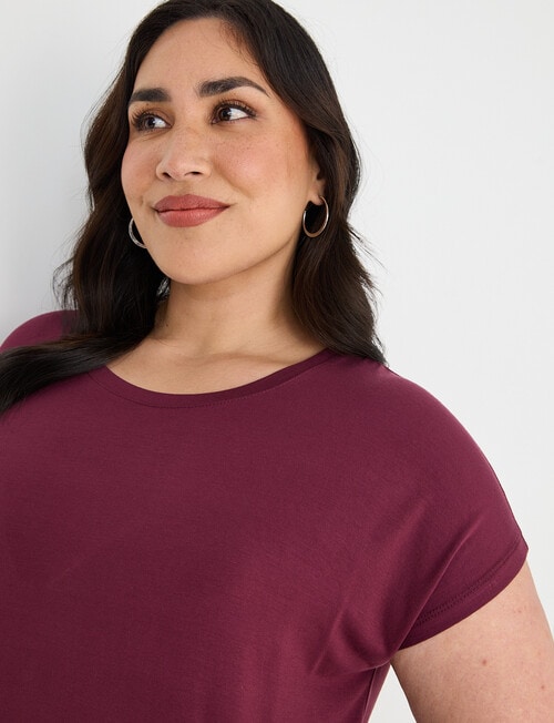 Bodycode Curve Boxy Short Sleeve Tee, Damson product photo View 04 L