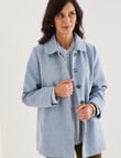 Ella J Short Winter Coat with Round Collar, Aqua product photo