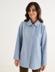 Ella J Short Winter Coat with Round Collar, Aqua product photo View 06 S