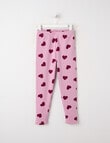 Mac & Ellie Hearts Full Length Cosy Fleece Leggings, Mauve product photo