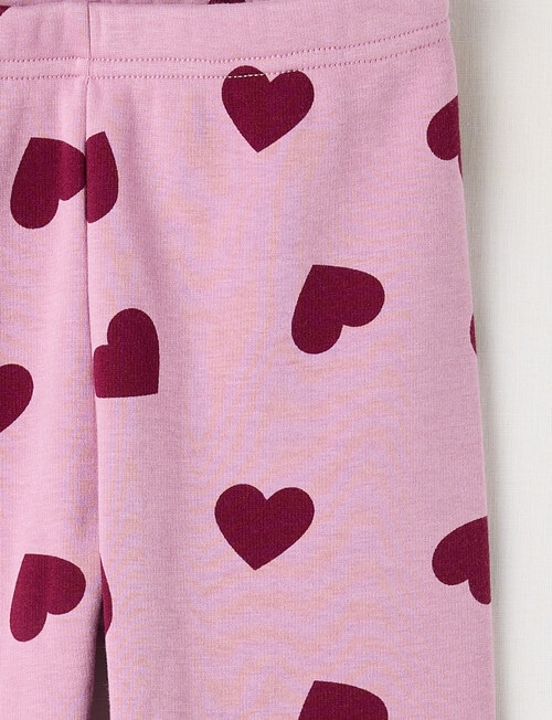Mac & Ellie Hearts Full Length Cosy Fleece Leggings, Mauve product photo View 02 L