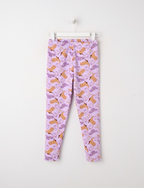 Mac & Ellie Western Full Length Cosy Fleece Leggings, Lilac product photo