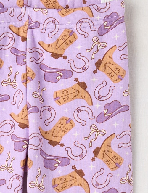 Mac & Ellie Western Full Length Cosy Fleece Leggings, Lilac product photo View 02 L