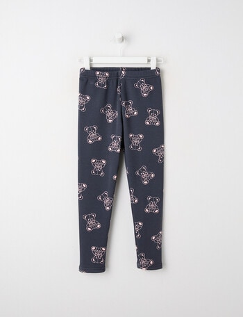 Mac & Ellie Bear Full Length Cosy Fleece Leggings, Charcoal product photo