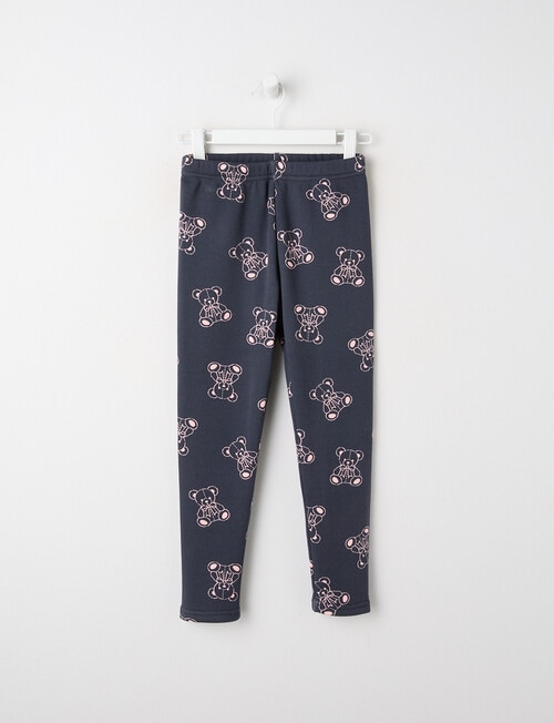 Mac & Ellie Bear Full Length Cosy Fleece Leggings, Charcoal product photo