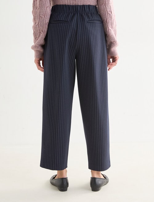 Ella J 7/8 Wide Leg Pant, Navy Stripe product photo View 02 L