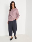 Ella J 7/8 Wide Leg Pant, Navy Stripe product photo View 03 S