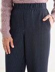 Ella J 7/8 Wide Leg Pant, Navy Stripe product photo View 04 S