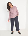 Ella J 7/8 Wide Leg Pant, Navy Stripe product photo View 06 S