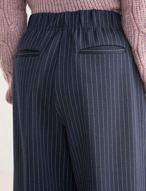 Ella J 7/8 Wide Leg Pant, Navy Stripe product photo View 07 L