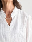 Ella J Self Stripe Ruffle Top, Ivory product photo View 06 S