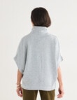 Ella J Rollneck Short Sleeve Textured Knit Top, Petrel product photo View 02 S