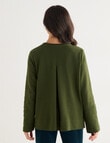 Ella J Textured Long Sleeve Knit Top, Pine product photo View 02 S