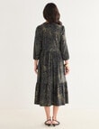 Tiered Knit Midi Dress, Moss Print product photo View 02 S