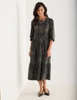 Tiered Knit Midi Dress, Moss Print product photo View 03 S