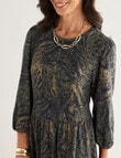 Tiered Knit Midi Dress, Moss Print product photo View 05 S