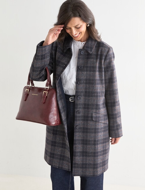 Ella J Coat, Navy Check product photo View 08 L