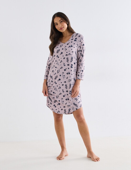 Whistle Sleep 3/4 T-Shirt Nightie, Dusk Print product photo View 03 L