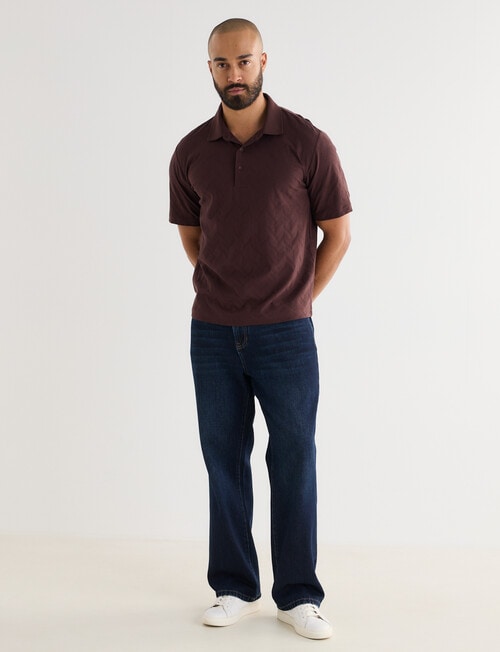 Gasoline Textured Polo Shirt, Chocolate product photo View 03 L