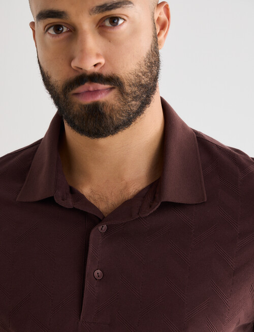 Gasoline Textured Polo Shirt, Chocolate product photo View 04 L